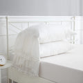 Meaning4 Ivory Ruffled Pillow Shams With Pom Poms Pillowcases Cotton Pillow Covers King Size 20'X36' Farmhouse French Country