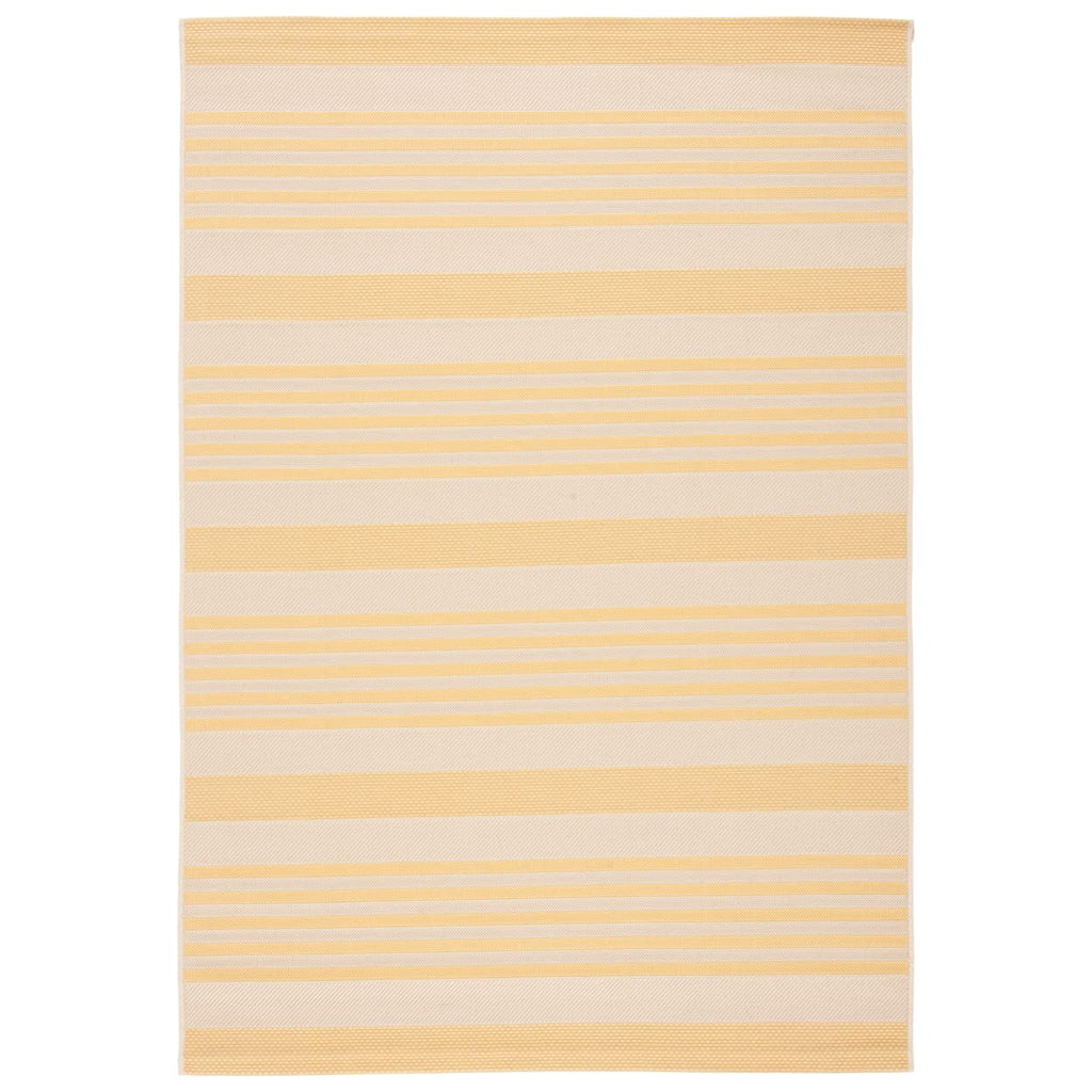 SAFAVIEH Courtyard Collection 8' x 10' Gold/Beige CY6062 Stripe Indoor/-Outdoor Waterproof Easy-Cleaning Patio Backyard Mudroom 