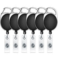 Selizo 6Pcs Retractable Badge Holders Retractable Id Badge Clips Badge Reels Retractable With Carabiner Reel Clip