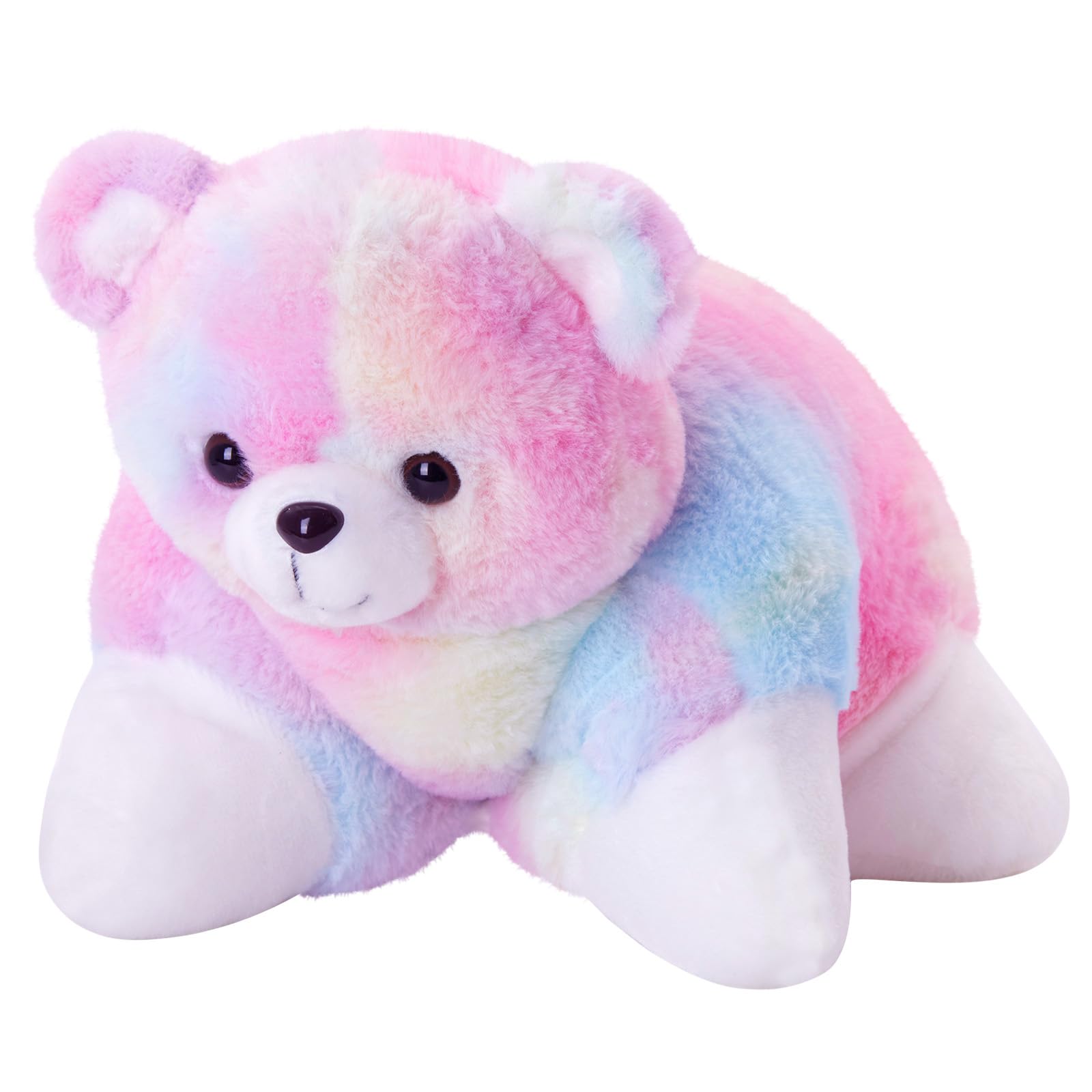 Glow Guards 15 Rainbow Teddy Bear Plush Pillow, Cute Stuffed Animal Soft Lovely Colorful Toy, Bedtime Sofa Decors, Christmas Bir