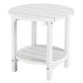 Lzrs Round Adirondack Side Table Double End Table, Outdoor Side Tables For Patio, Backyard,Pool, Indoor Companion, Easy Maintenance & Weather Resistant(White)