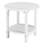 Lzrs Round Adirondack Side Table Double End Table, Outdoor Side Tables For Patio, Backyard,Pool, Indoor Companion, Easy Maintenance & Weather Resistant(White)