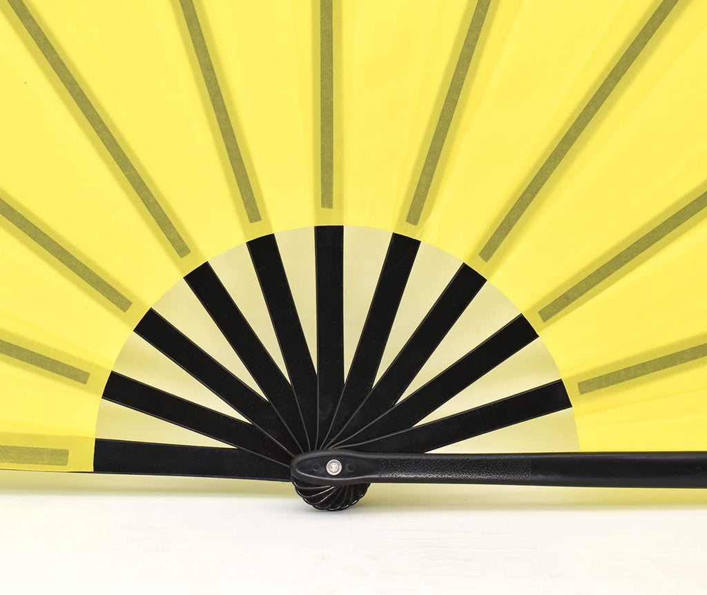 Honshen Folding Fan Performance Fan Nylon-Cloth Fan 13 Inch (Yellow)