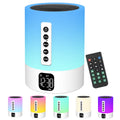 Alarm Clock Bluetooth Speaker, Night Light White Noise Machine Touch Bedside Lamp with Alarm Clock for Kids Multi-Color Changing