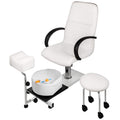 Happybuy Hydraulic Lift Adjustable Spa Pedicure Unit with Easy-Clean Bubble Massage Footbath White