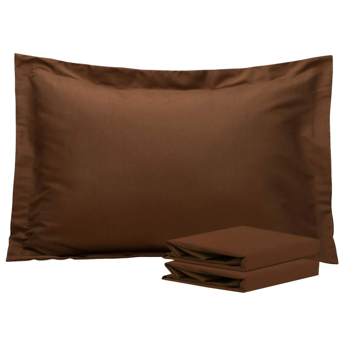 Ntbay 100% Brushed Microfiber Queen Pillow Shams Set Of 2, Super Soft And Cozy, Wrinkle, Fade, Stain Resistant 20X30 Inches Oxford Pillowcases, Brown