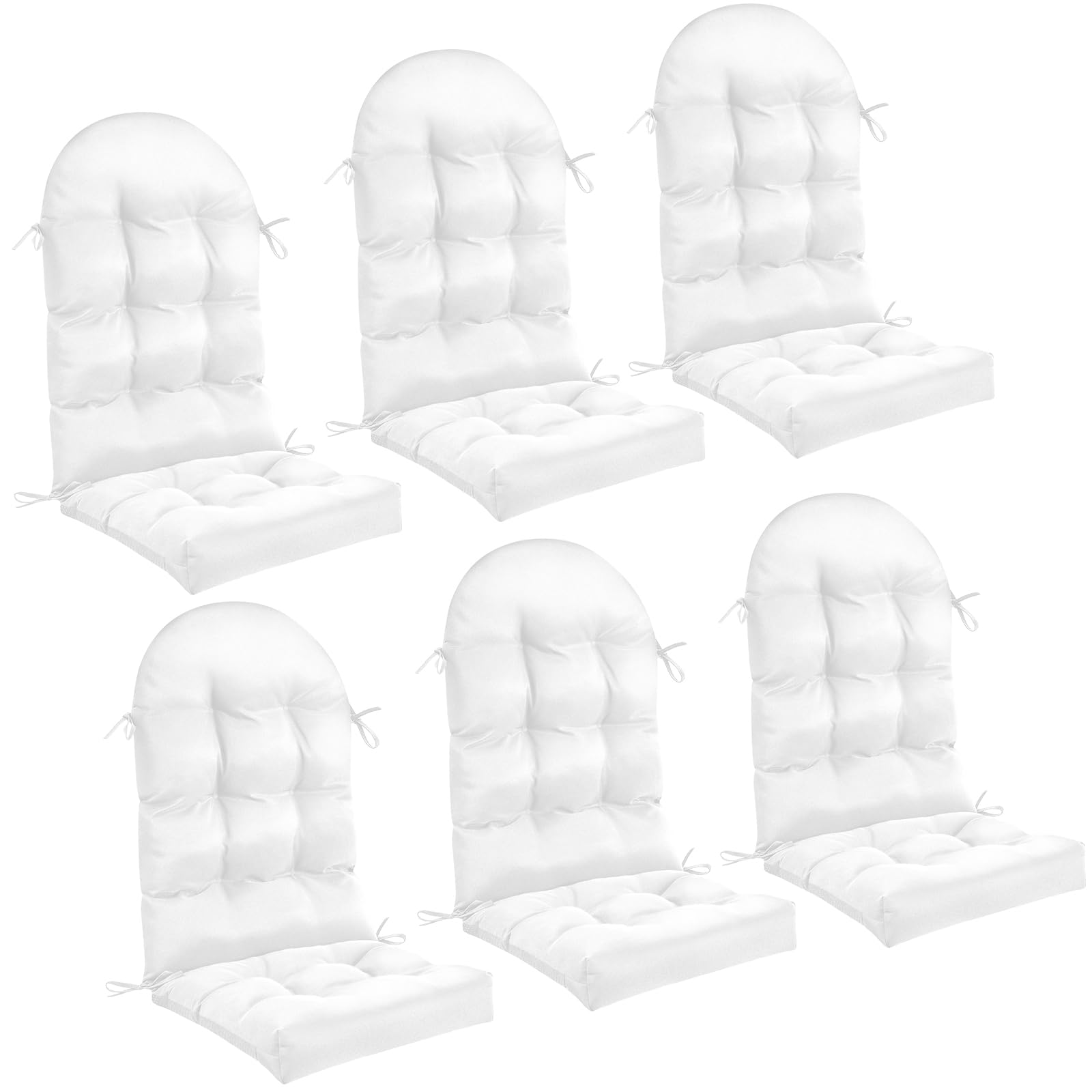 Geelin 6 Pcs Adirondack Chair Cushion High Back Patio Chair Cushion 44 X 19 X 4 Inch Tufted Weather Resistant Fade Resistant Sea
