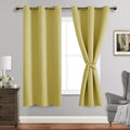 Jiuzhen Light Yellow Blackout Curtains For Bedroom - Light Blocking And Noise Reducing Grommet Curtains For Living Room Darkening Curtains, Set Of 2 Window Curtain Panels, 42 X 63 Inch Length
