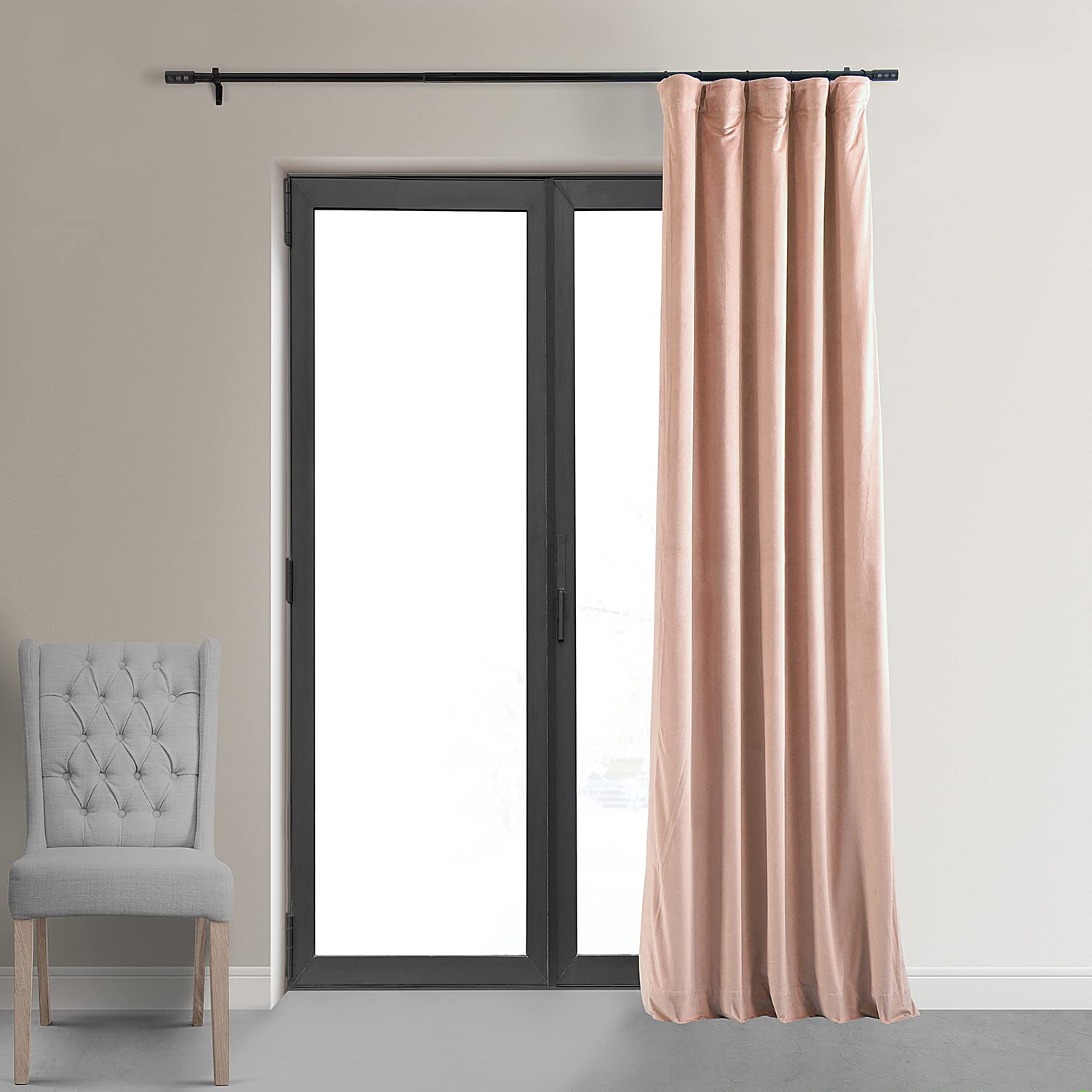 Hpd Half Price Drapes Signature Velvet Thermal Blackout Curtains For Living Room 96 Inch Long (1 Panel) Rod Pocket Insulated Blackout Curtains For Bedroom Window Curtains, 50W X 96L, Rosey Dawn