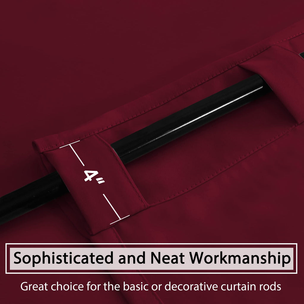 H.Versailtex Blackout Curtains Thermal Insulated Window Treatment Panels Room Darkening Blackout Drapes For Living Room Back Tab/Rod Pocket Bedroom Draperies, 52 X 54 Inch, Burgundy Red, 2 Panels