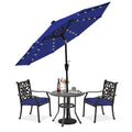 Abccanopy Durable Solar Led Patio Umbrellas With 32Led Lights 9Ft (Blue)