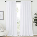 Nicetown Living Room Curtain Drapes - (White Color) W70 X L108, Set Of 2, Window Treatment Drapery Panels