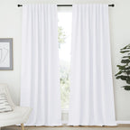 Nicetown Living Room Curtain Drapes - (White Color) W70 X L108, Set Of 2, Window Treatment Drapery Panels