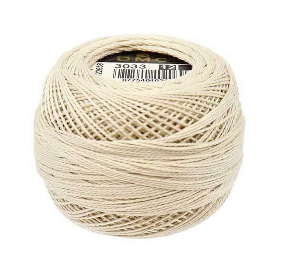 Dmc 116 12-3033 Pearl Cotton Thread Balls, Very Light Mocha Brown, Size 12