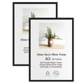 LYYYXGYP A3 Black Metal Picture Frame 2 Pack 11.7x16.5 IN Aluminum Alloy Photo Frame Gallery Poster Frame with Plexiglass for Wa
