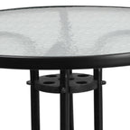 Flash Furniture Bellamy 31.5'' Round Tempered Glass Metal Table