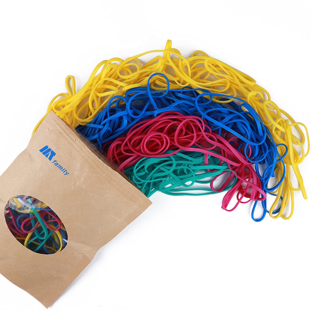 Rubber Bands, Matfamily Size 33 (3 1/2' X 1/8'), Colorful Non Latex Rubber Band Bulk Elastic Stretchable, Durable Elastic Band