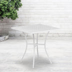 Flash Furniture Oia Commercial Grade Square Patio Table | Outdoor Steel Square Patio Table