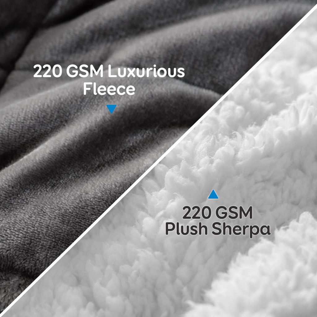 Cottonblue Sherpa Weighted Blanket 15 Lbs, Fleece Flannel Heavy Blanket Twin Size, Soft Cozy Fuzzy Weighted Blankets 48 X 72 Inc