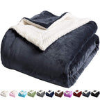 Lbro2M Sherpa Fleece Bed Blanket King Size Super Soft Fuzzy Plush Warm Cozy Fluffy Microfiber Couch Throw Velvet Double Reversible Blankets,Dark Grey