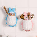 Divik Toothbrush Holder Rabbit Wall Mounted Storage Rack, Multifunctional Wall Hanging for Makeup Tools, Pens, Kitchen Chopstick