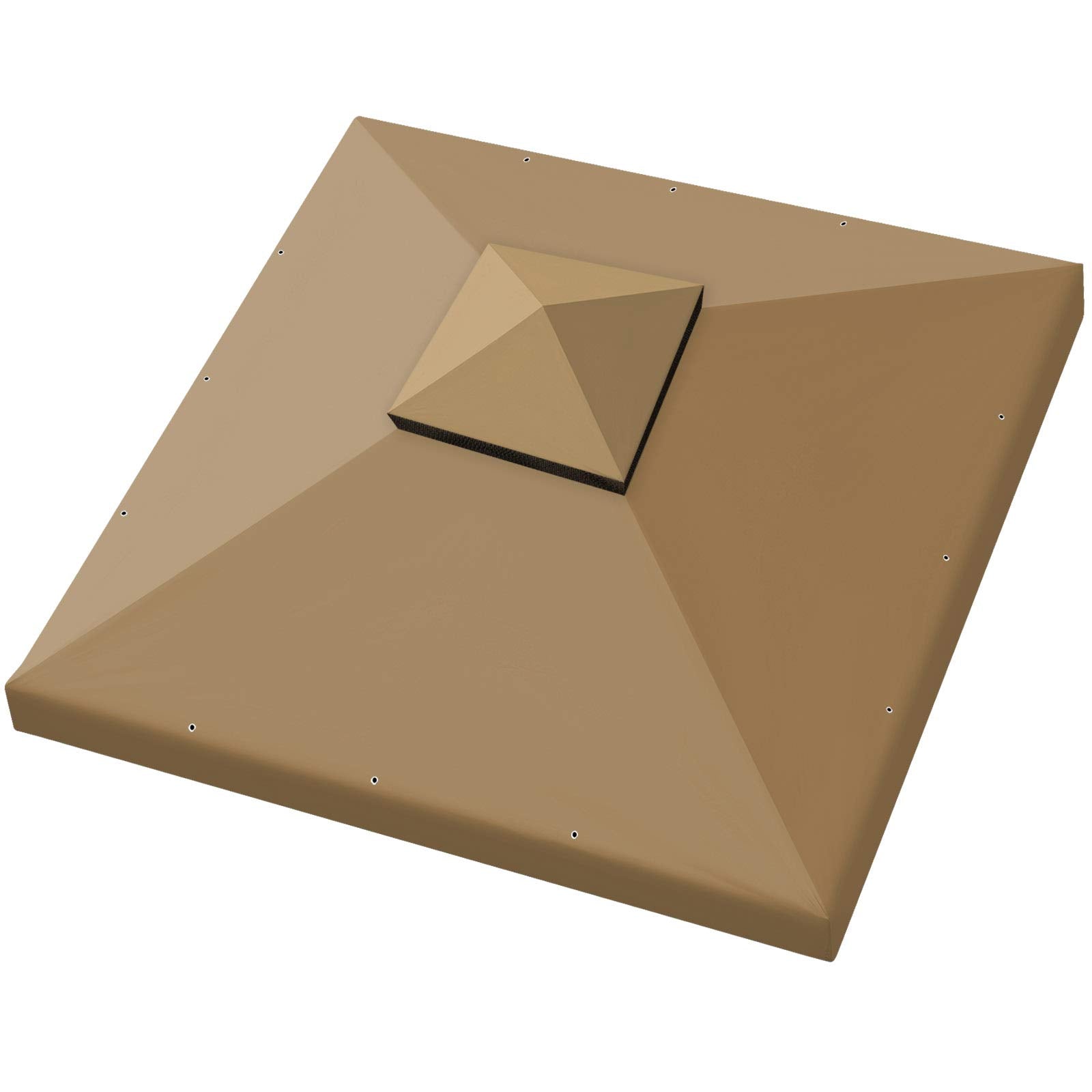 Benefitusa Canopy Only 119'X119' Replacement Gazebo Top Canopy Patio Pavilion Cover Sunshade Polyester Double Tier -Tan