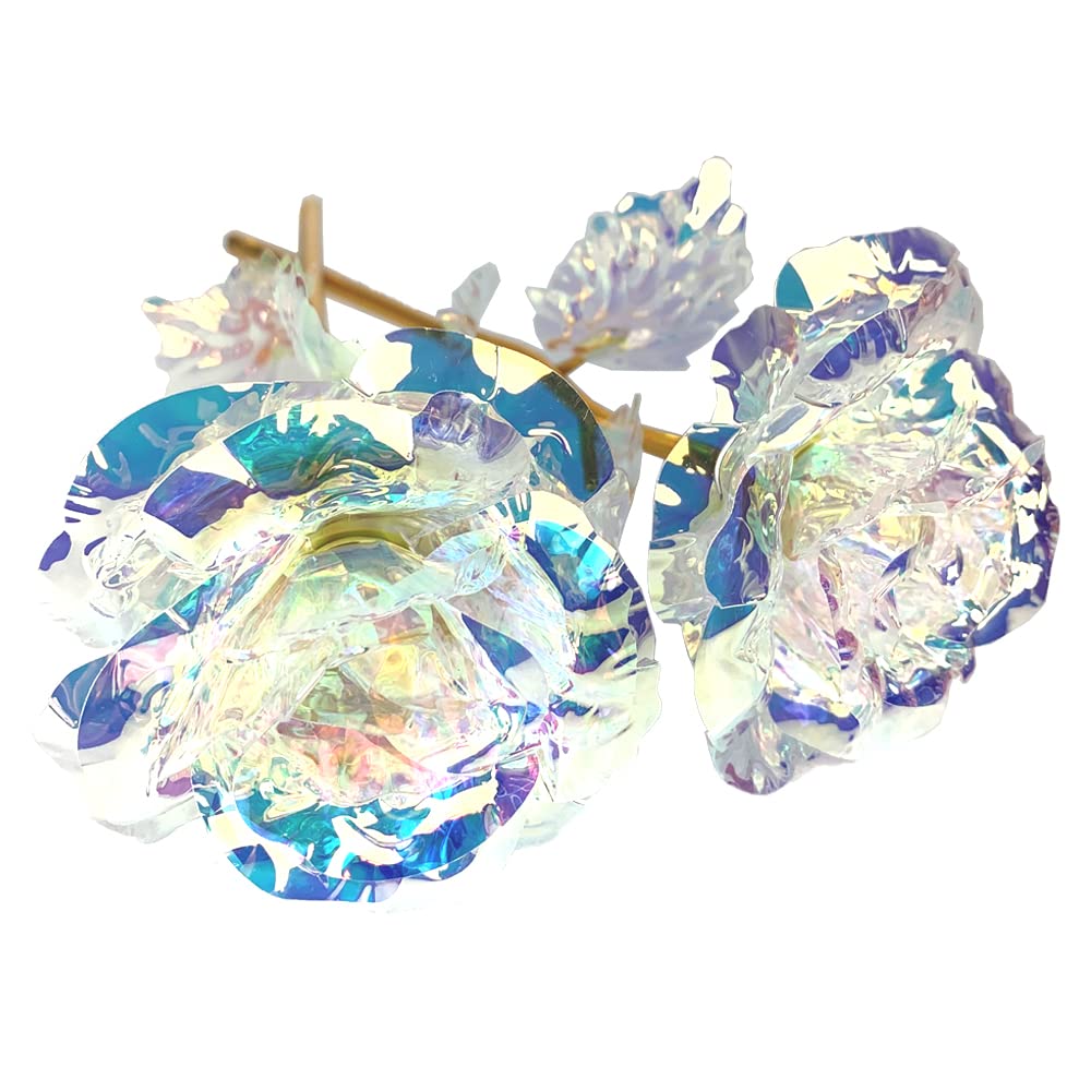 Enchanted Handmade Iridescent Foil Artificial Rose Flower, Galaxy Eternity Rose, Best Gift for Mothers Day Valentines Day, Sur