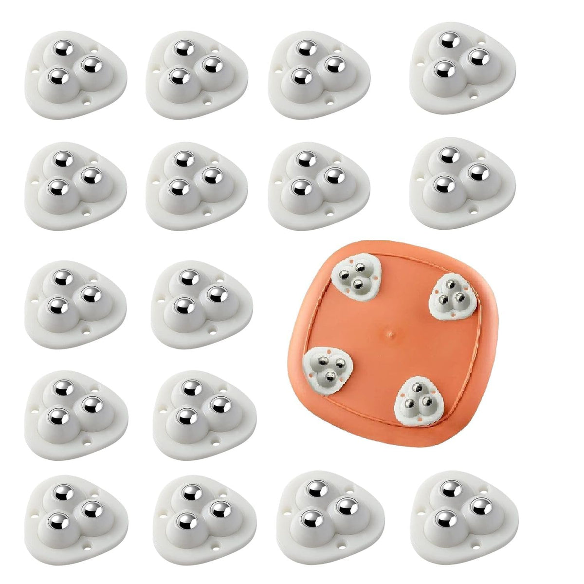 Mini Caster Wheels For Furniture  Heavy Duty Self Adhesive Small Swivel Rollers For Storage Boxes Cabinets Drawers Plant Stands