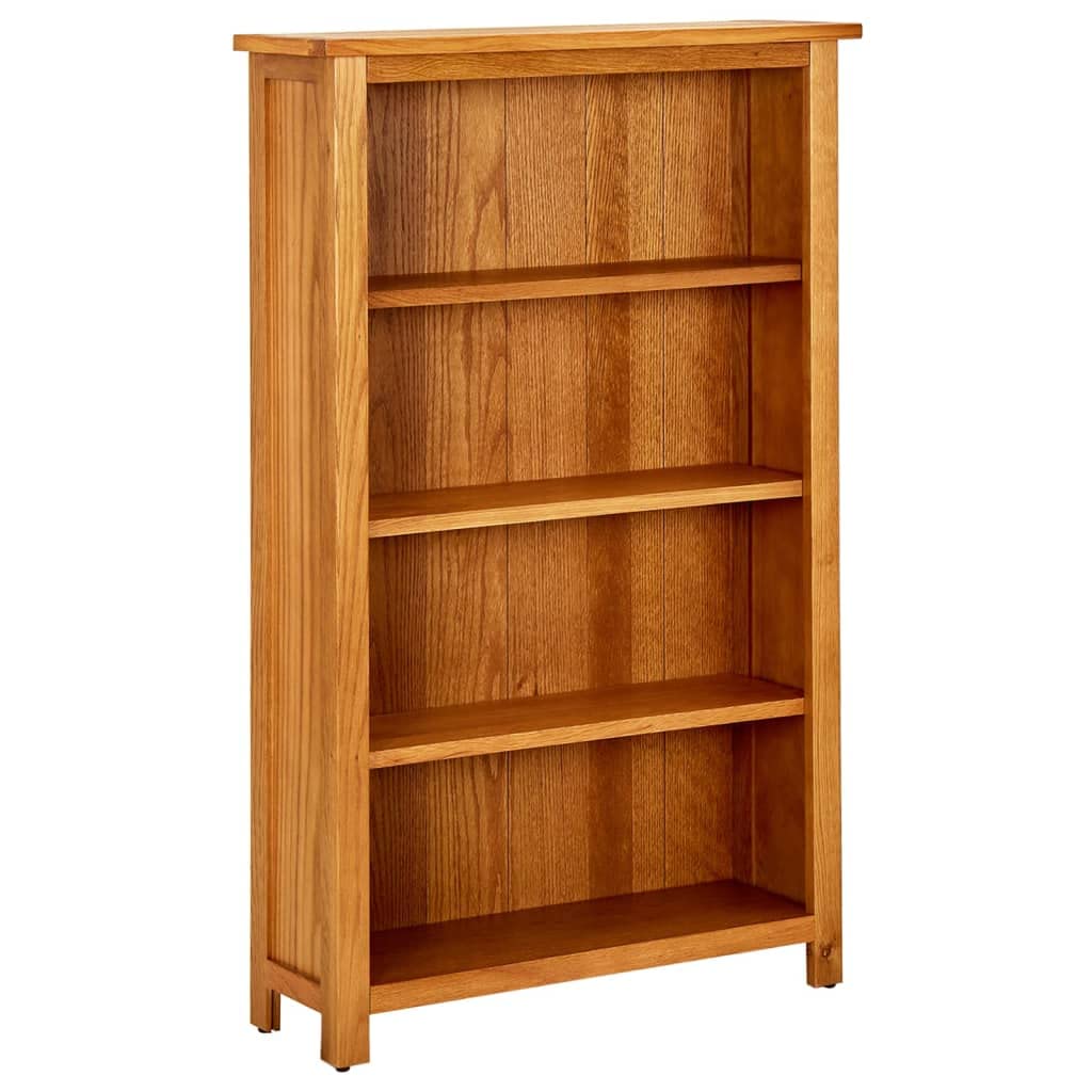 Vidaxl Solid Oak Wood Standard Bookcase In Natural Oak