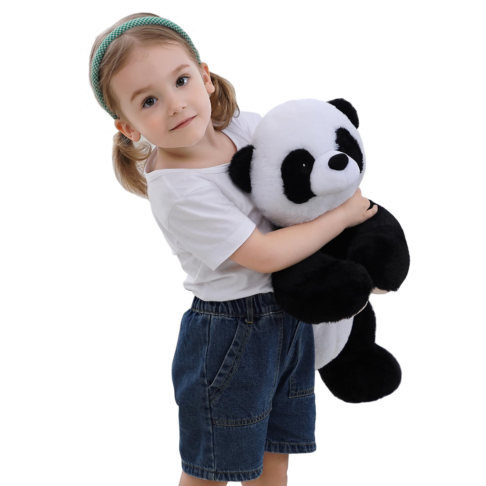 JellyMallow Panda Weighted Stuffed Animal, 24" Plush Pillow, 5 lbs, Cuddly Polyester Toy for Adults & Kids
