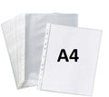 True-Ally 100 Pcs Transparent Document Sleeves, Leaf Sheet Clear Certificates/Waterproof Sheet Protectors 11 Holes Punched Ring 
