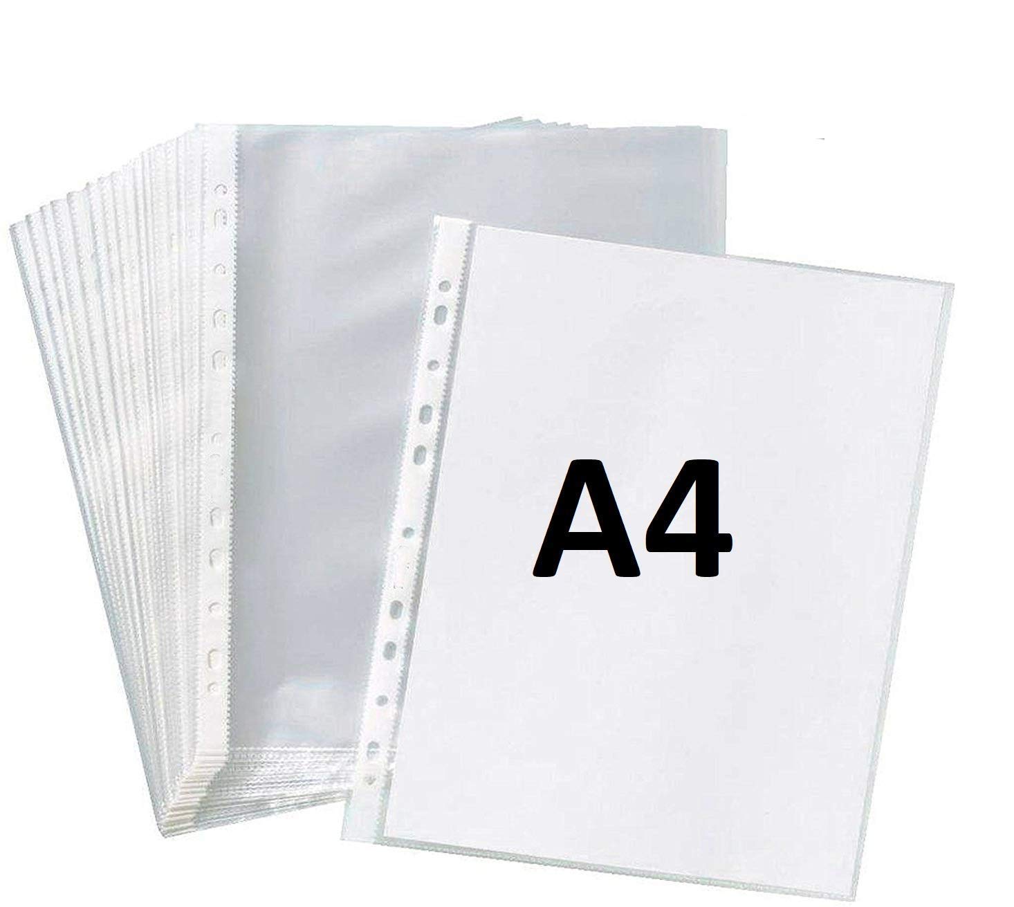 True-Ally 100 Pcs Transparent Document Sleeves, Leaf Sheet Clear Certificates/Waterproof Sheet Protectors 11 Holes Punched Ring 