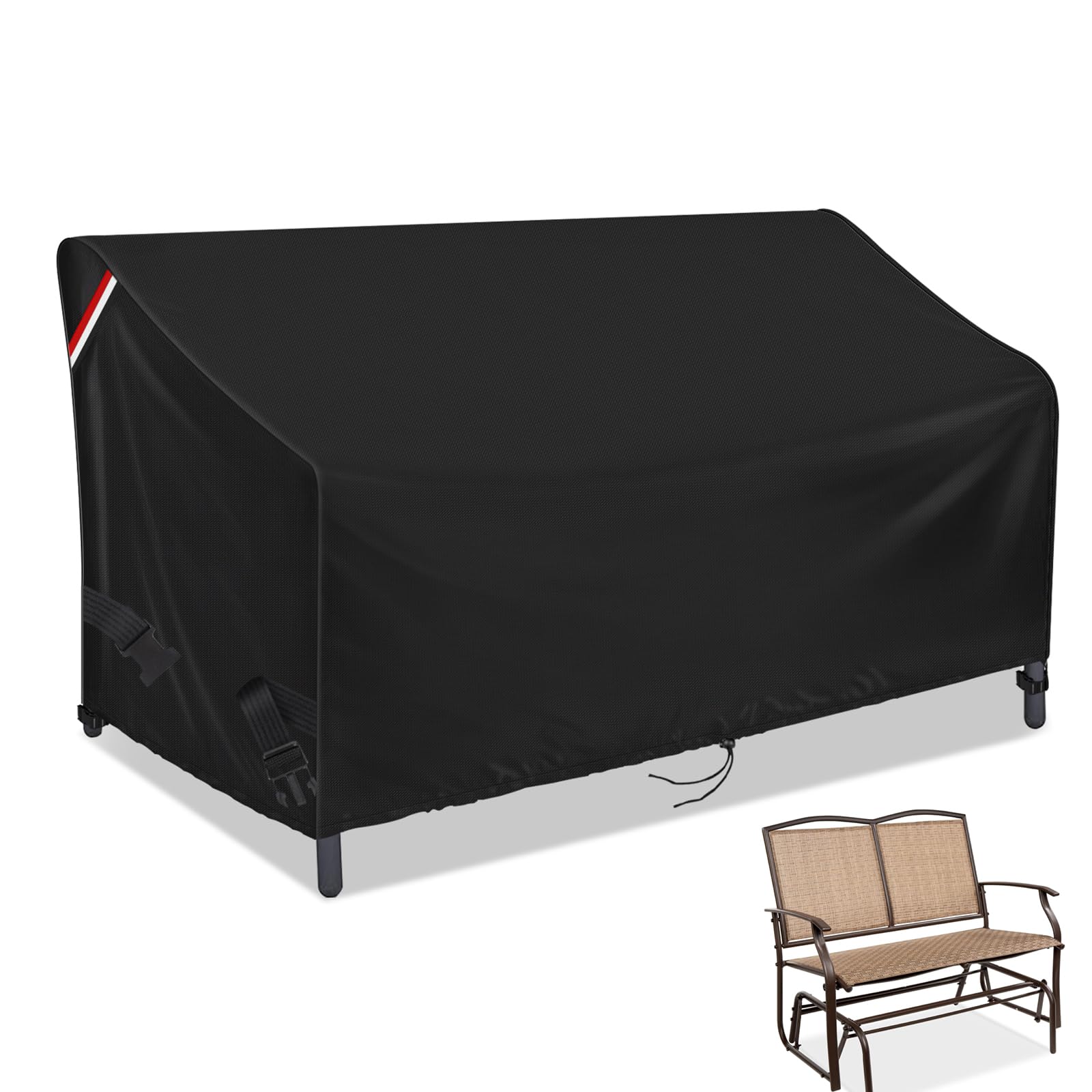Loenel Outdoor Swing Glider Chair Cover For 2-Person Patio Swing Glider Steel Bench Loveseat Rocker, Waterproof Furniture Safa C