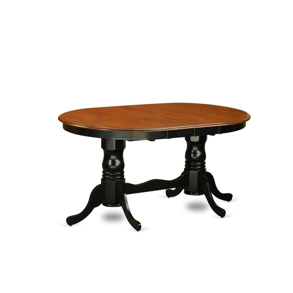 East West Furniture PLQU9-BCH-W 9 Piece Dining Table Set Includes an Oval Dinner Table with Butterfly Leaf and 8 Dining Room Chairs, 42x78 Inch, Black & Cherry