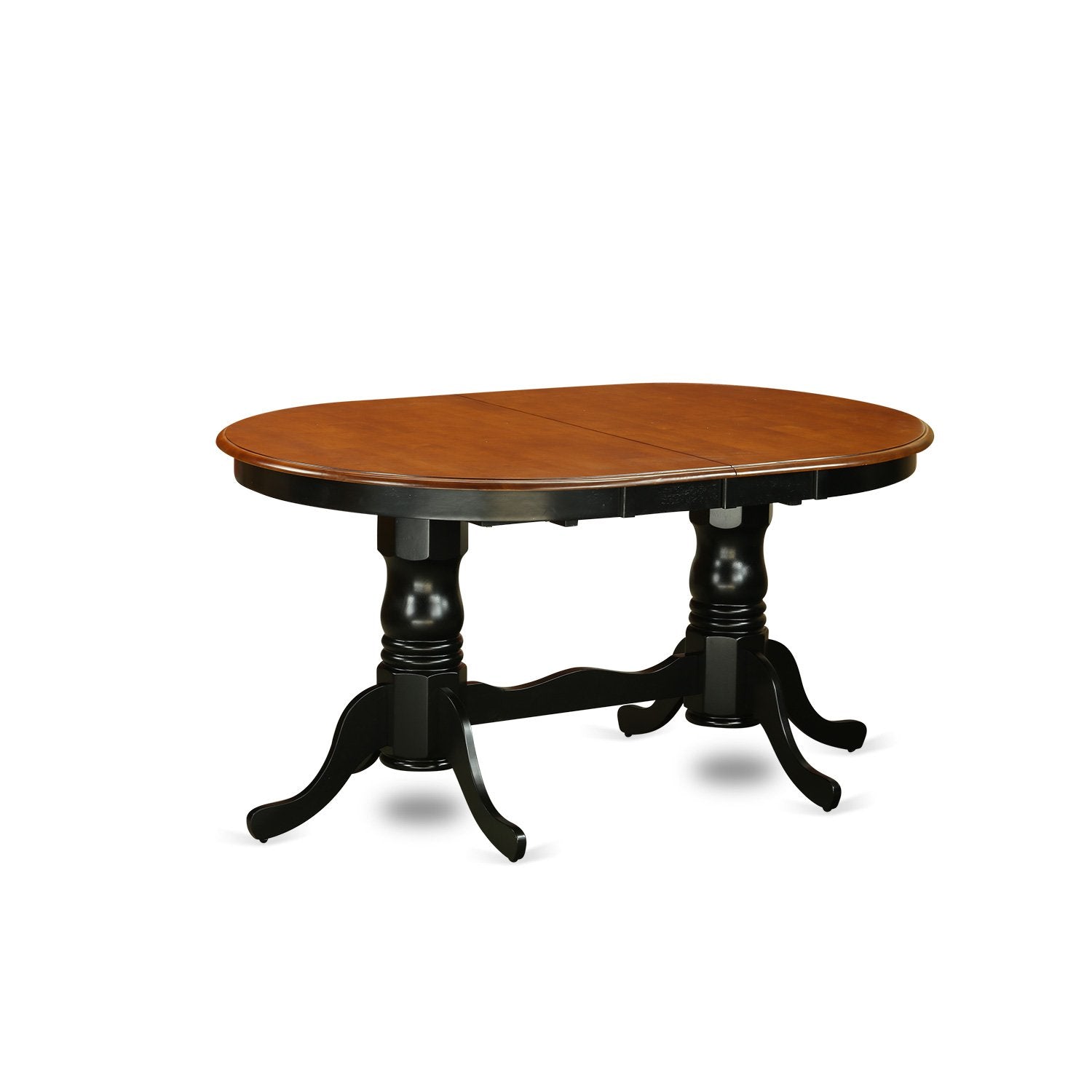 East West Furniture PLQU9-BCH-W 9 Piece Dining Table Set Includes an Oval Dinner Table with Butterfly Leaf and 8 Dining Room Chairs, 42x78 Inch, Black & Cherry