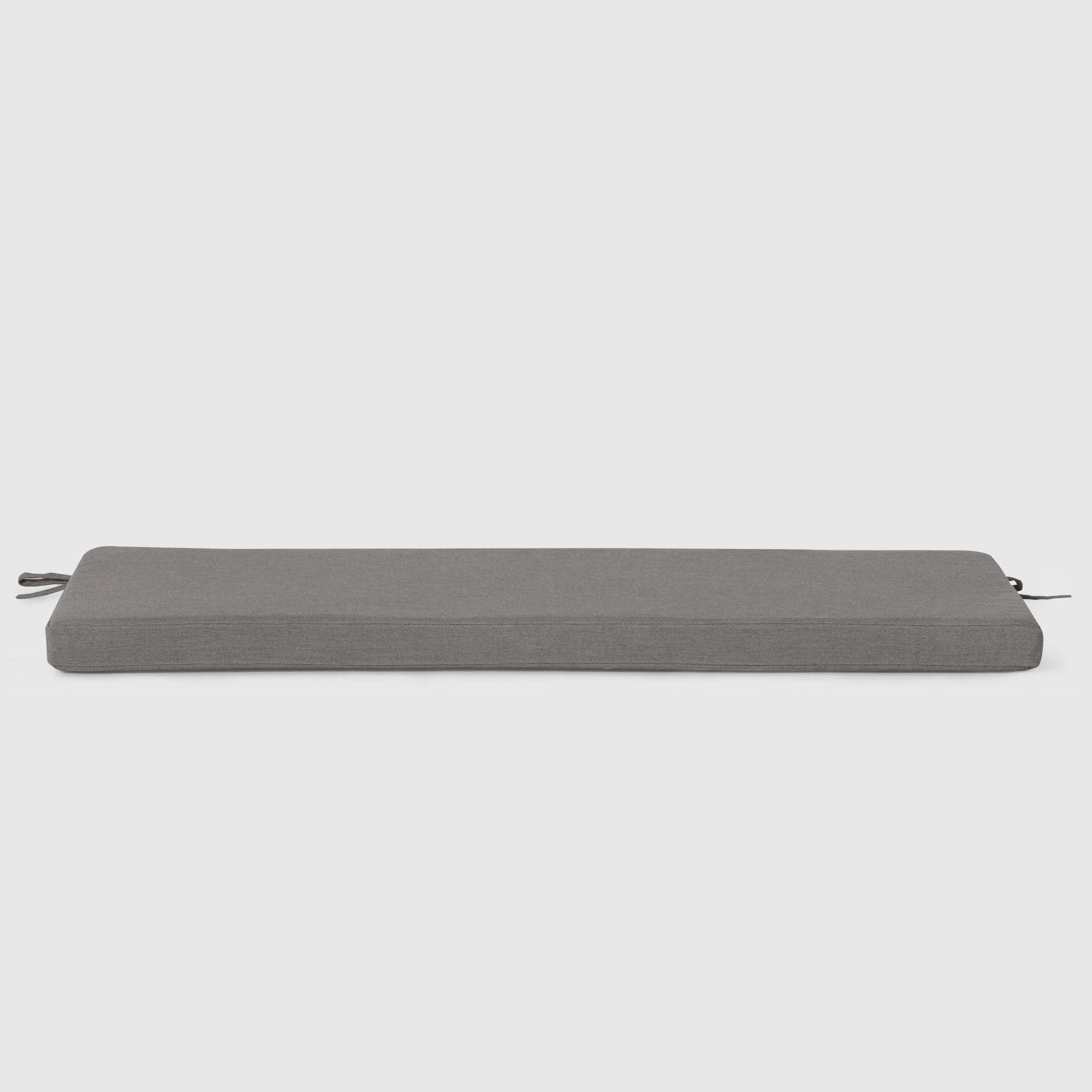 Westintrends Solace Water Resistant Outdoor Patio Bench Seat Cushion, 46 X 18, Grey