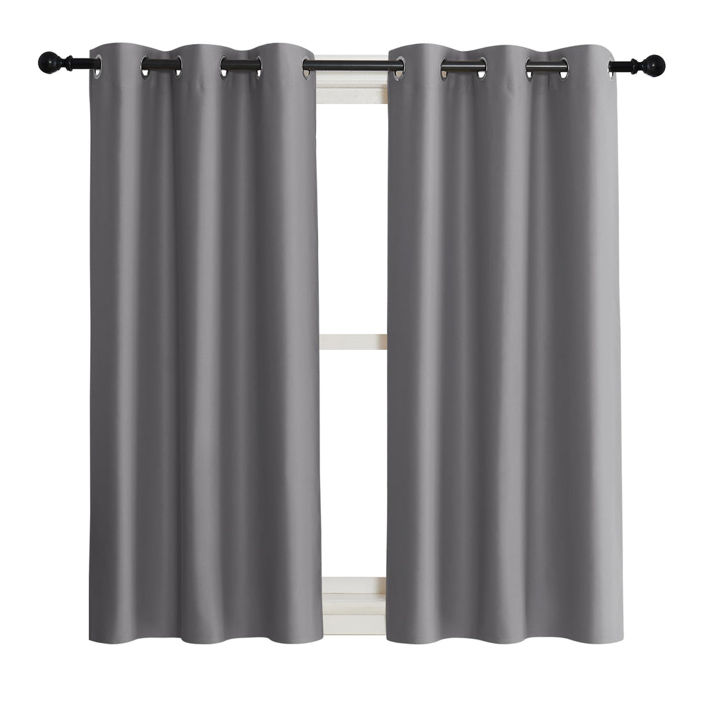 Nicetown Blackout Curtain Blind For Bedroom, Single Panel, W42 X L54 Inches, Grey/Gray, Thermal Insulated Grommet Blackout Room Darkening Drape/Drapery