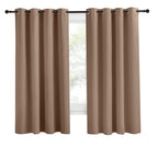 Nicetown Grommet Top Blackout Curtain Panel, 55 Inches Wide By 68 Inches Long, 1 Piece, Cappuccino Color, Thermal Insulated Room Darkening Drape For Villa/Apartment/Rental Room