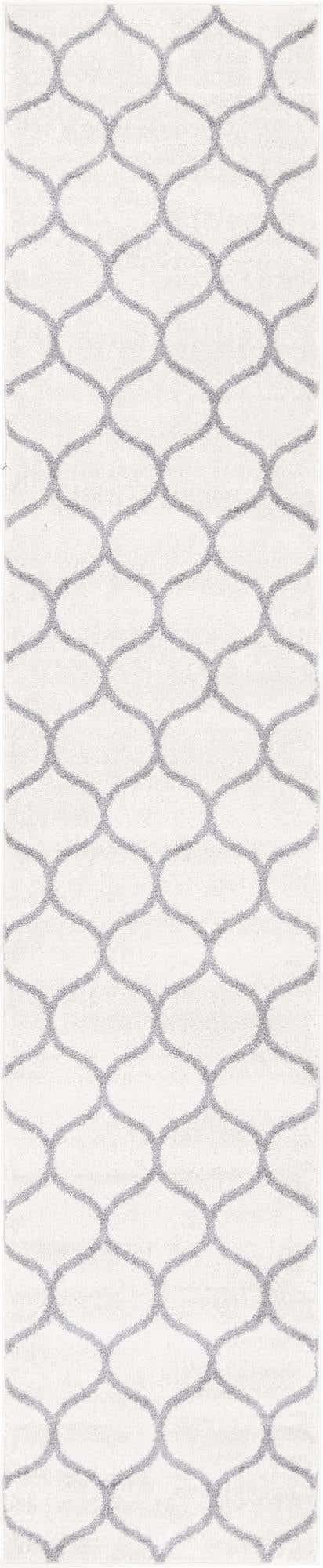 Unique Loom Trellis Frieze Collection Area Rug - Rounded (2' x 10' Runner, Ivory/ Gray)