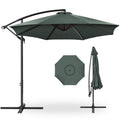 Best Choice Products 10ft Offset Cantilever Hanging Market Patio Umbrella, 8 Sturdy Ribs, Easy Adjustment - Slate