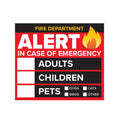 4 Pack - 3 Emergency Alert People and Pet Finder Sticker/Decal - Adults, Children and Pets - Fire Department and Rescue Safety A
