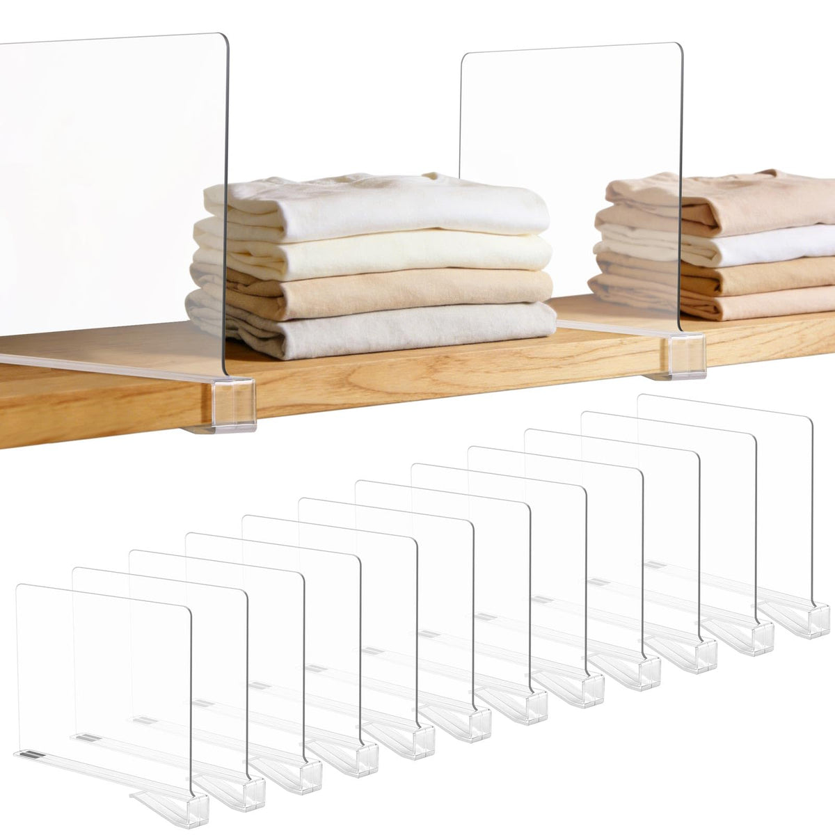 LoveBB 12 Pack Clear Shelf Dividers Purse Organizer for Closet