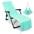 Vocool 85 X 30 Inch Microfiber Beach Chair Towel Cover Lounge Chair Cover Pool Chair Cover With Pockets Soft And Quick Dry Chaise Towels Cover For Holidays Sunbathing Beach Hotel, Green