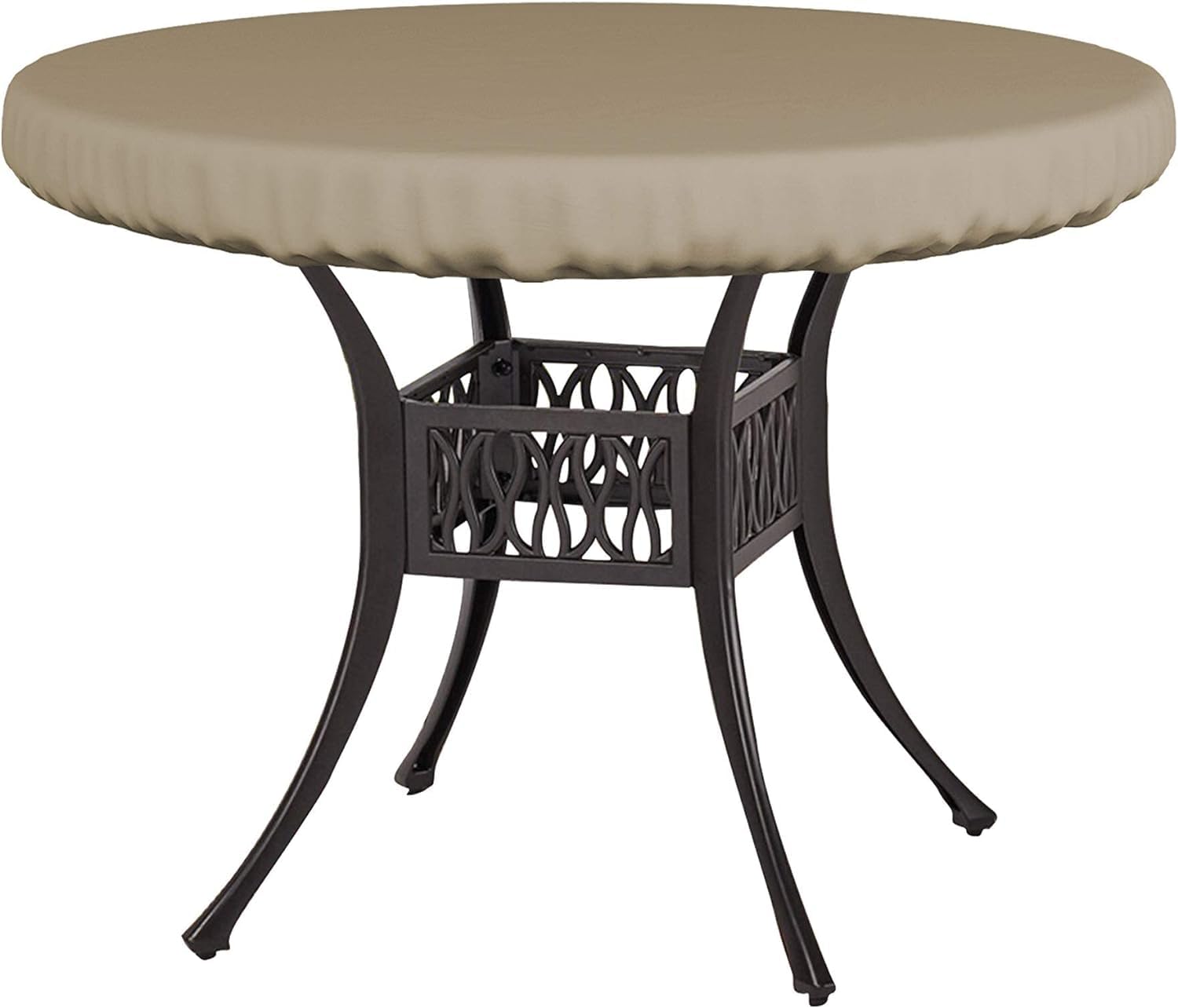 Covers & All Round Table Top Cover, 12 Oz Waterproof Uv & Weather Resistant Patio Table Cover, Outdoor Table Cover For Patio Outdoor Furniture & Coffee Table (48' Dia X 4' H Inches, Beige)