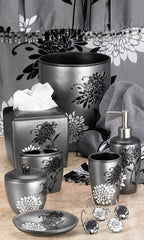 Popular Bath Erica Collection Grey Resin Trash Can, 9' X 6' X 9.5'