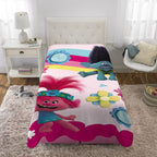 Franco Dreamworks Trolls 2 Kids Bedding Super Soft Plush Micro Raschel Blanket, 62 In X 90 In, (Officially Licensed Product)
