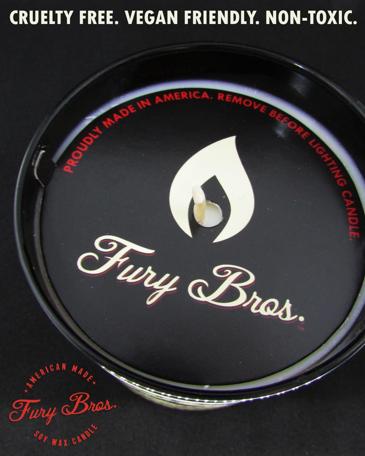 Fury Bros. Black Series Scented Candles | Tobacco & Musk | All-Natural Soy Wax | Hand-Poured In Usa | Long 60-70 Hour Burn (9 Oz