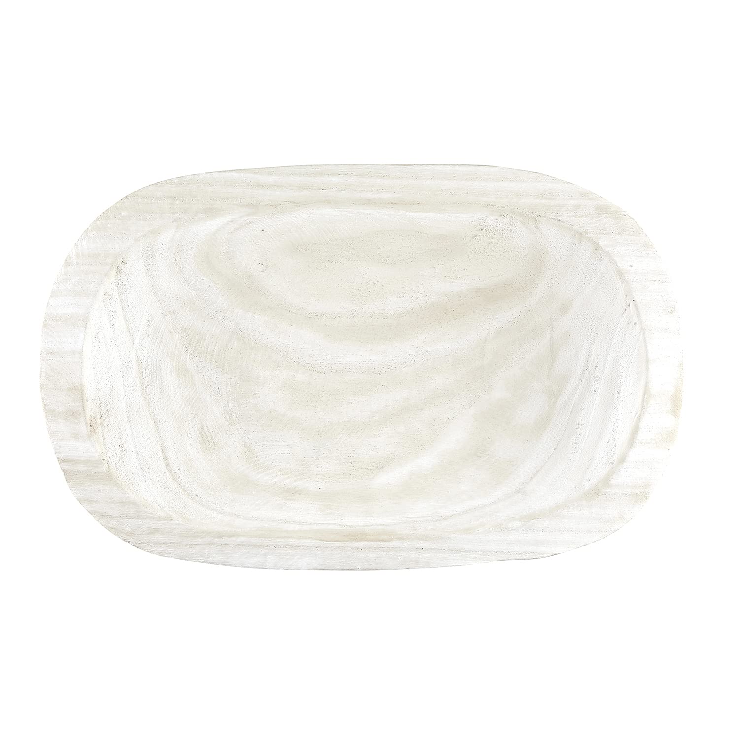 Santa Barbara Design Studio Table Sugar Paulownia Wood Bowl, 12.25-Inch Diameter, White