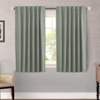 H.Versailtex Blackout Curtains Thermal Insulated Window Treatment Panels Room Darkening Blackout Drapes For Living Room Back Tab/Rod Pocket Bedroom Draperies (2 Panels, Sea Grass, 52 X 54 Inch)