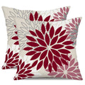 Dfxsz Wine Red Pink Flower Pillow Covers 18X18 Inch Set Of 2 Outdoor Throw Pillows Outdoor Waterproof Decor For Living Room Sofa